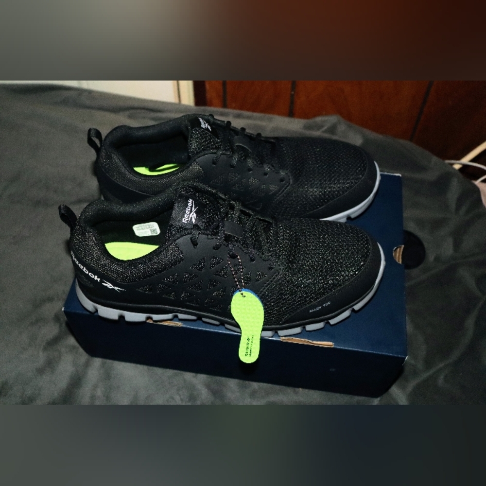 Reebok Sublite Cushion Athletic Work Shoes Size 11 Mens - Black And Gray